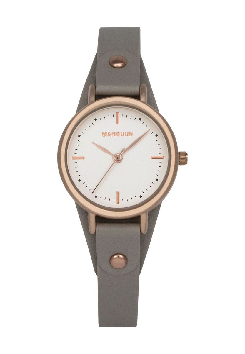 Minimalistische Armbanduhr mit Lederwickelband