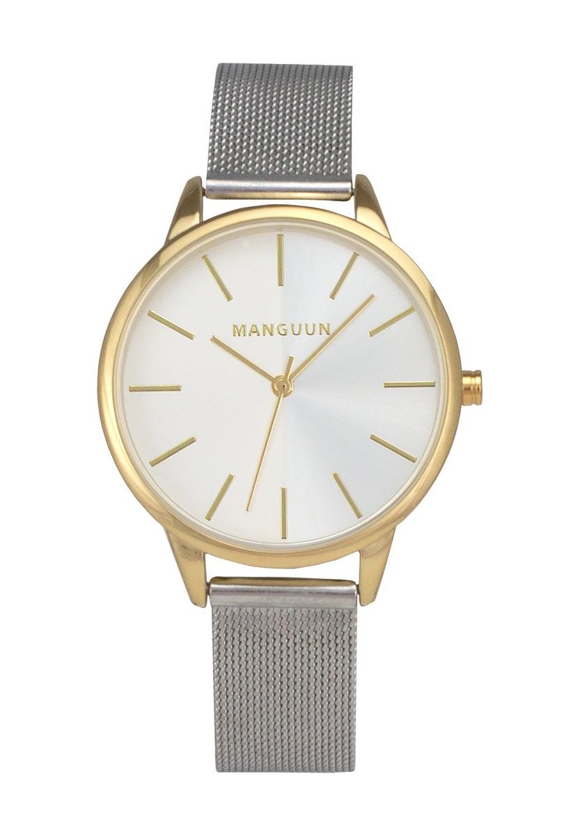 Minimalistische Armbanduhr mit Milanaise-Band