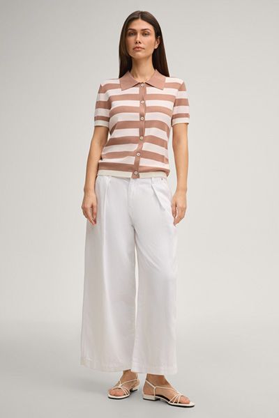 Gestreiftes Strick-Poloshirt mit Knöpfen