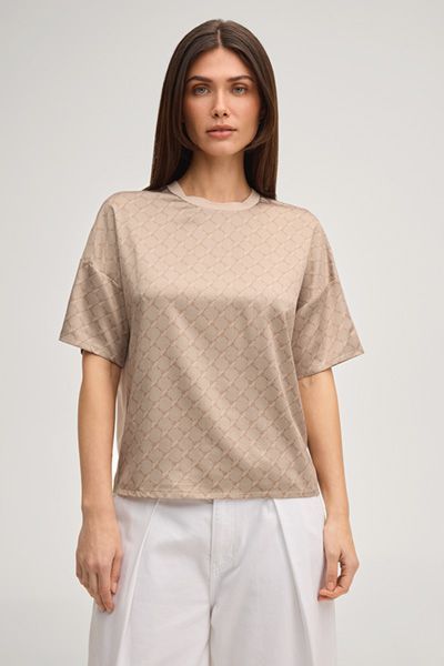 Kurzarm-Oberteil mit Allover-Monogramm-Muster