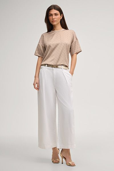 Kurzarm-Oberteil mit Allover-Monogramm-Muster