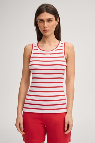 Maritimes gestreiftes Ripp-Tanktop