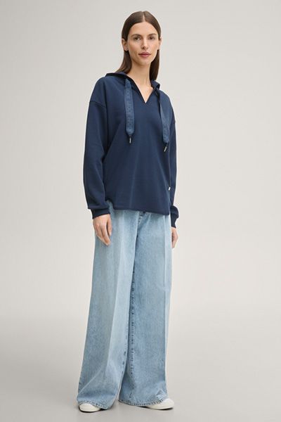 Oversized Hoodie mit V-Ausschnitt