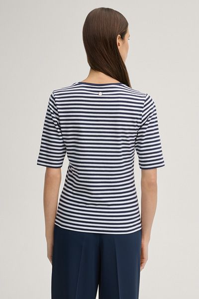 Maritimes gestreiftes T-Shirt mit Rundhalsausschnitt