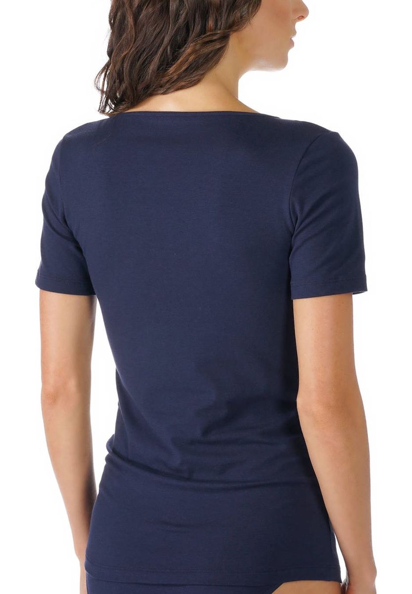 Klassisches Figurbetontes Shirt mit U-Ausschnitt