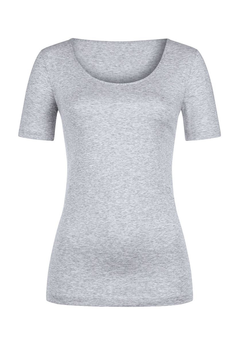 Schlichtes Baumwoll-T-Shirt mit U-Ausschnitt