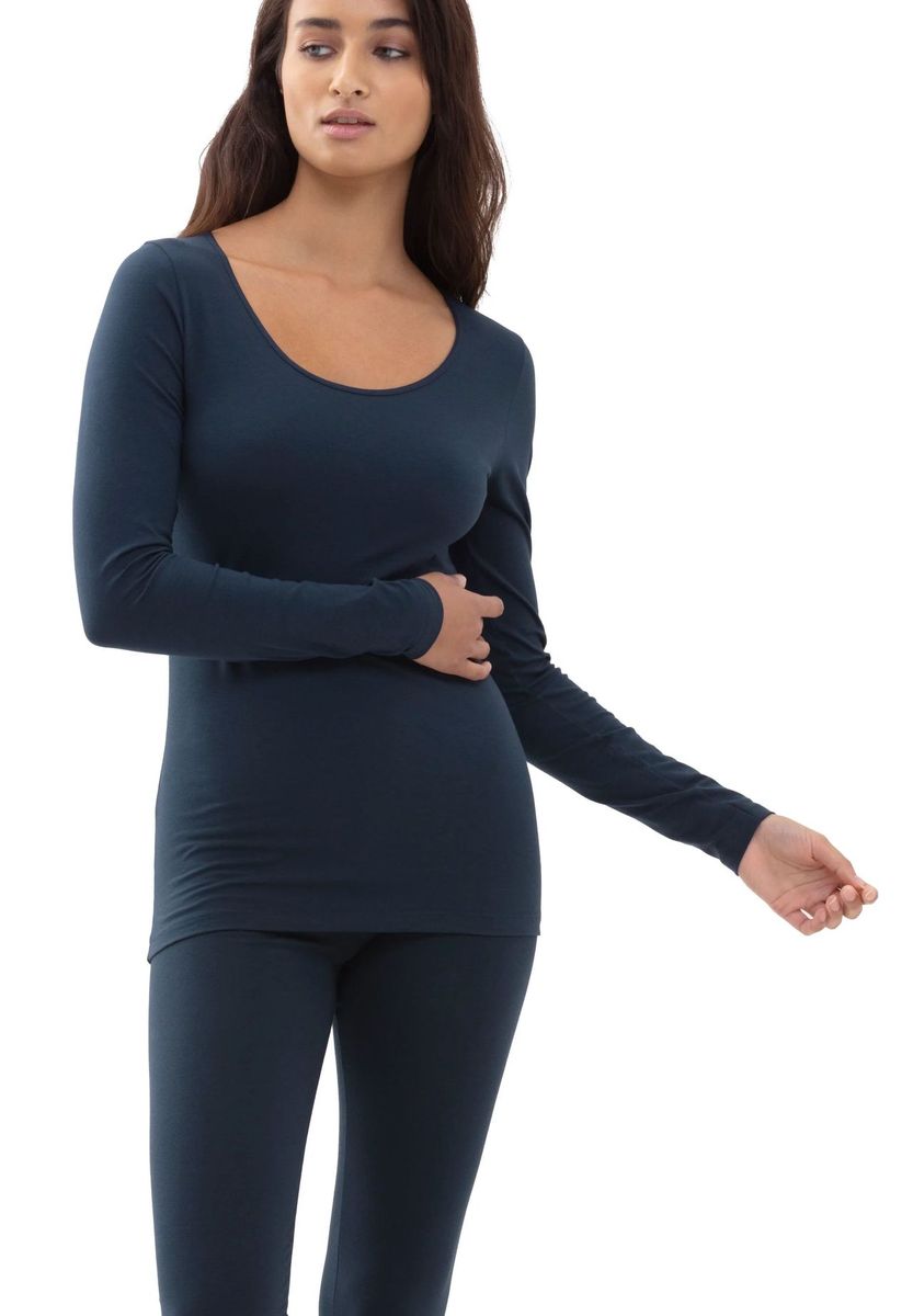Essentielles Langarmshirt mit Rundhalsausschnitt