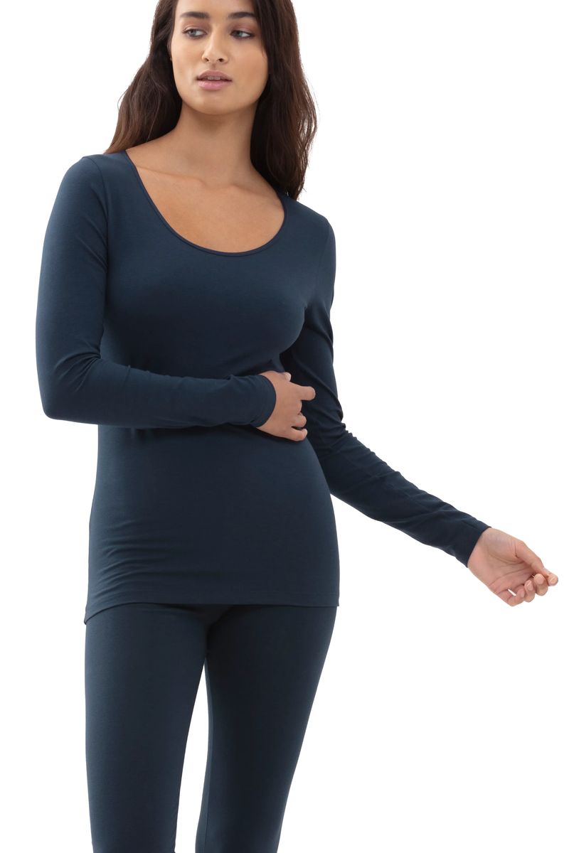 Essentielles Langarmshirt mit Rundhalsausschnitt