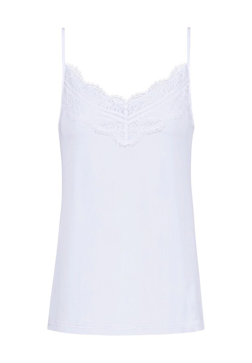 Camisole mit Spitzenbesatz und Spaghettiträgern