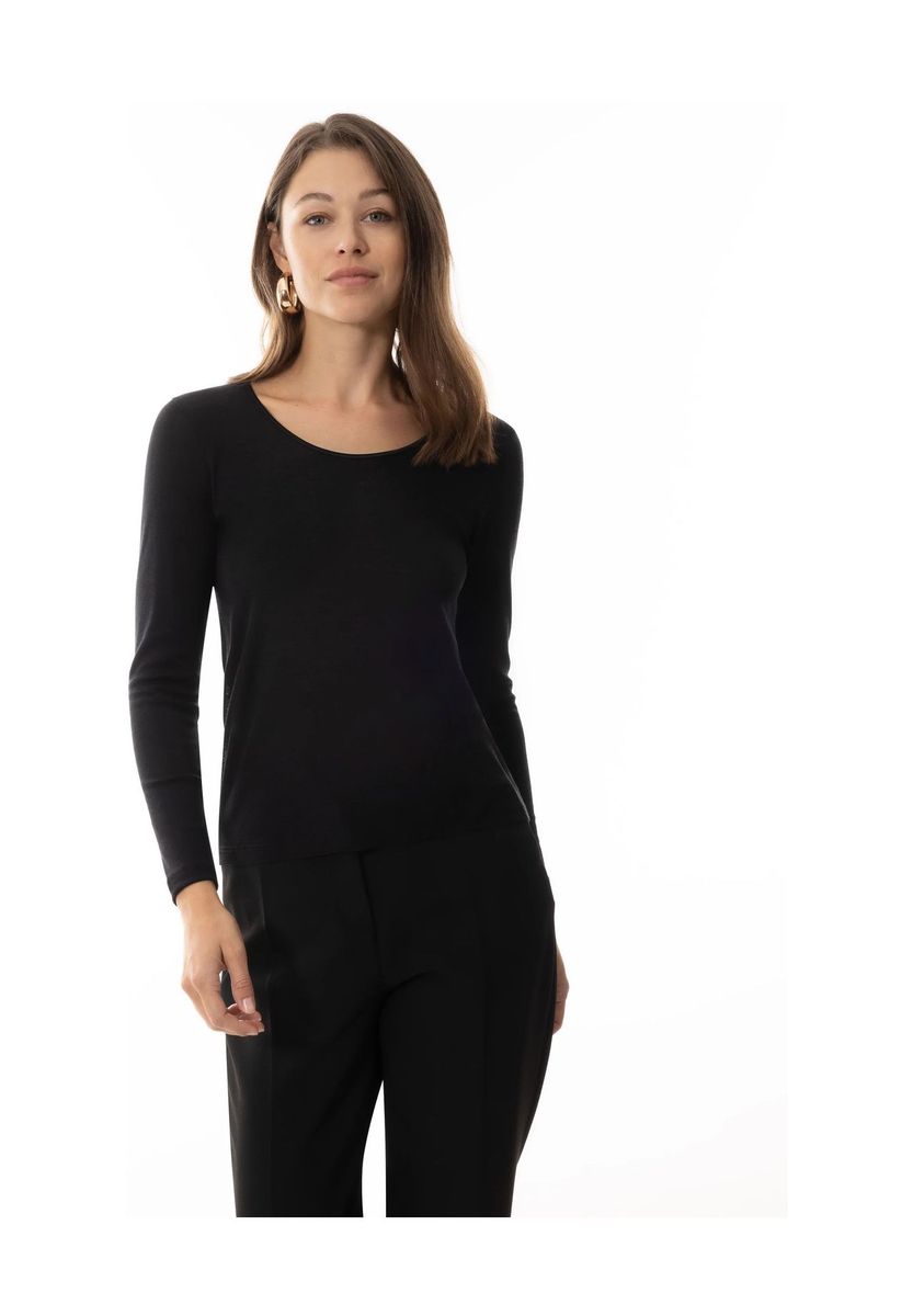 Edles Woll-Seiden-Langarmshirt