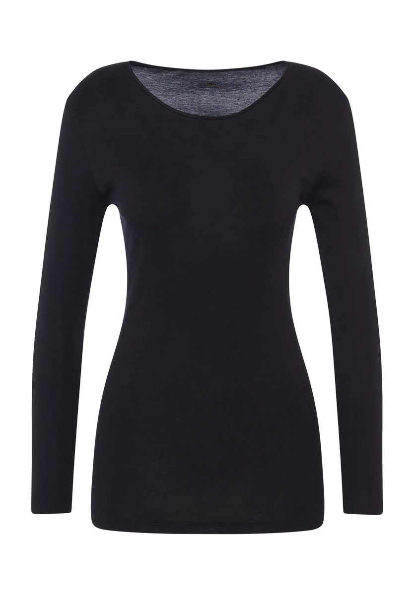 Essentielles nahtloses Baumwoll-Langarmshirt