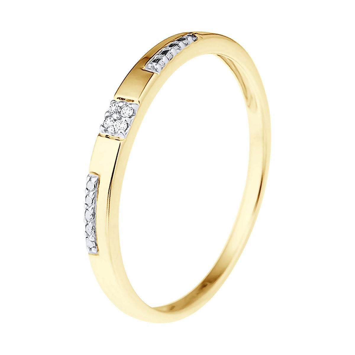 Zarter Goldring mit geometrischen Diamanten