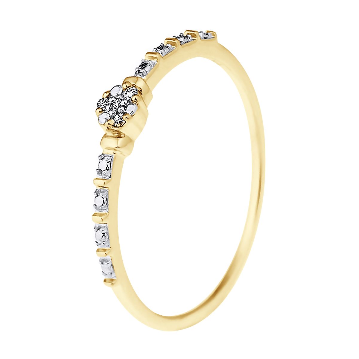 Zarter Goldring mit geometrischen Diamanten
