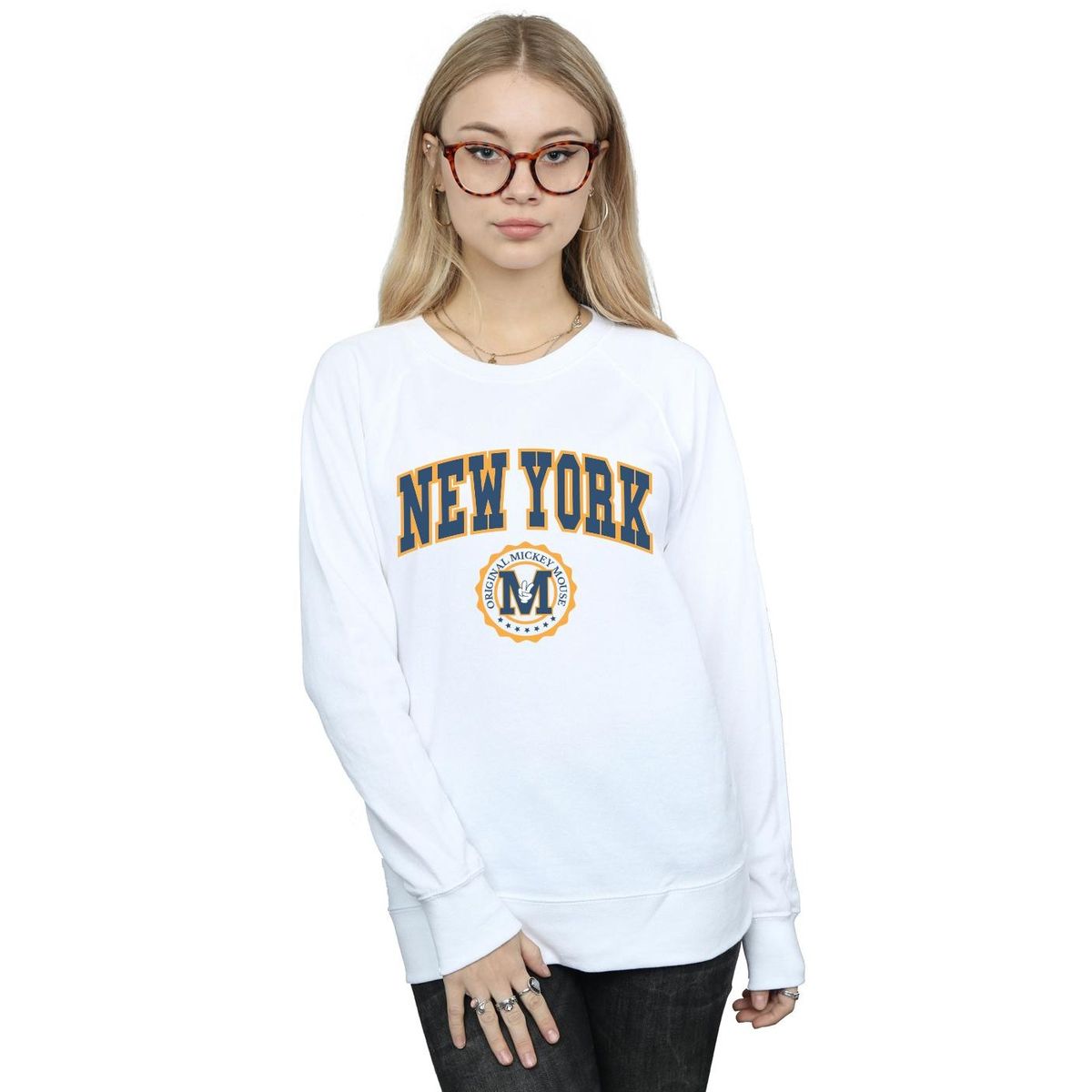 Mickey Mouse Sweatshirt mit College-Grafik