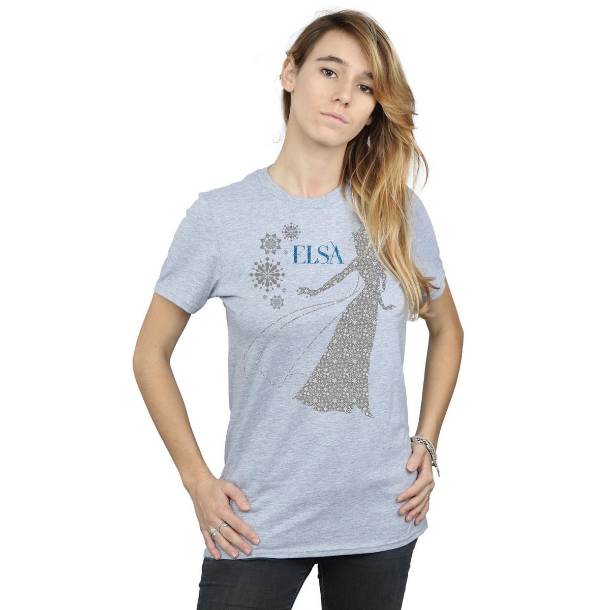 T-Shirt mit Elsa-Eiskristall-Silhouette