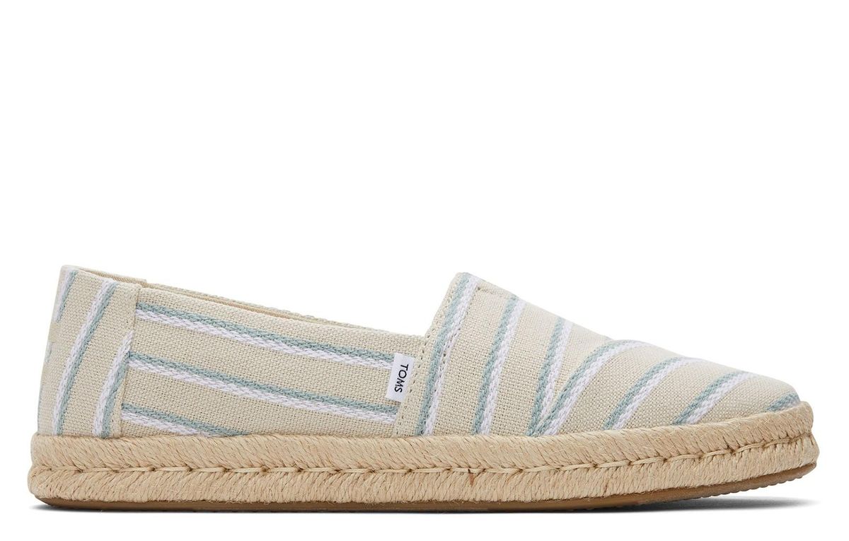 Gestreifte Espadrille Segeltuch Slipper