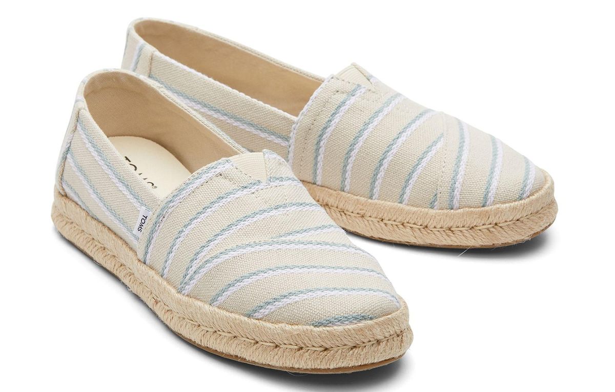 Gestreifte Espadrille Segeltuch Slipper