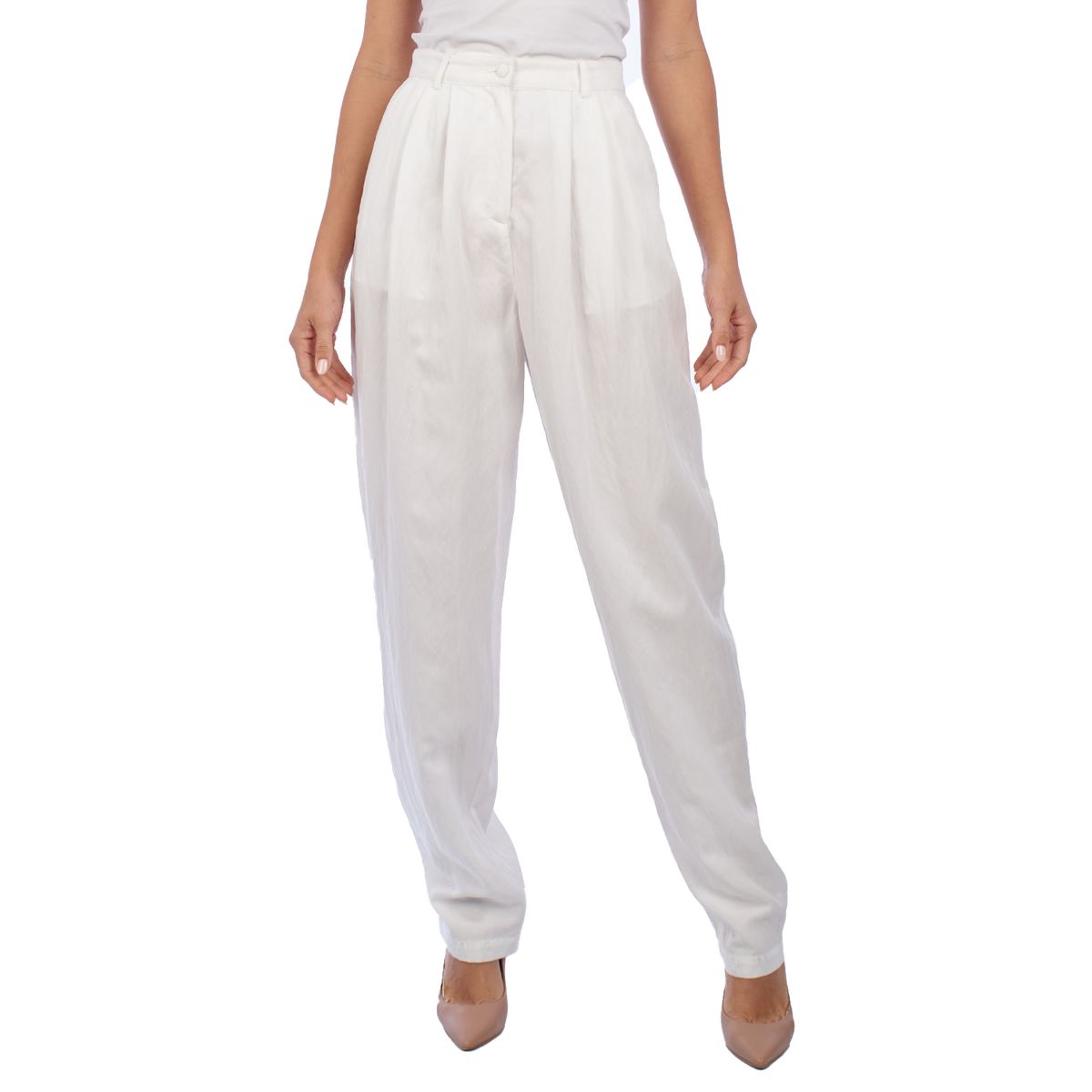 Elegante Bundfaltenhose mit geradem Bein