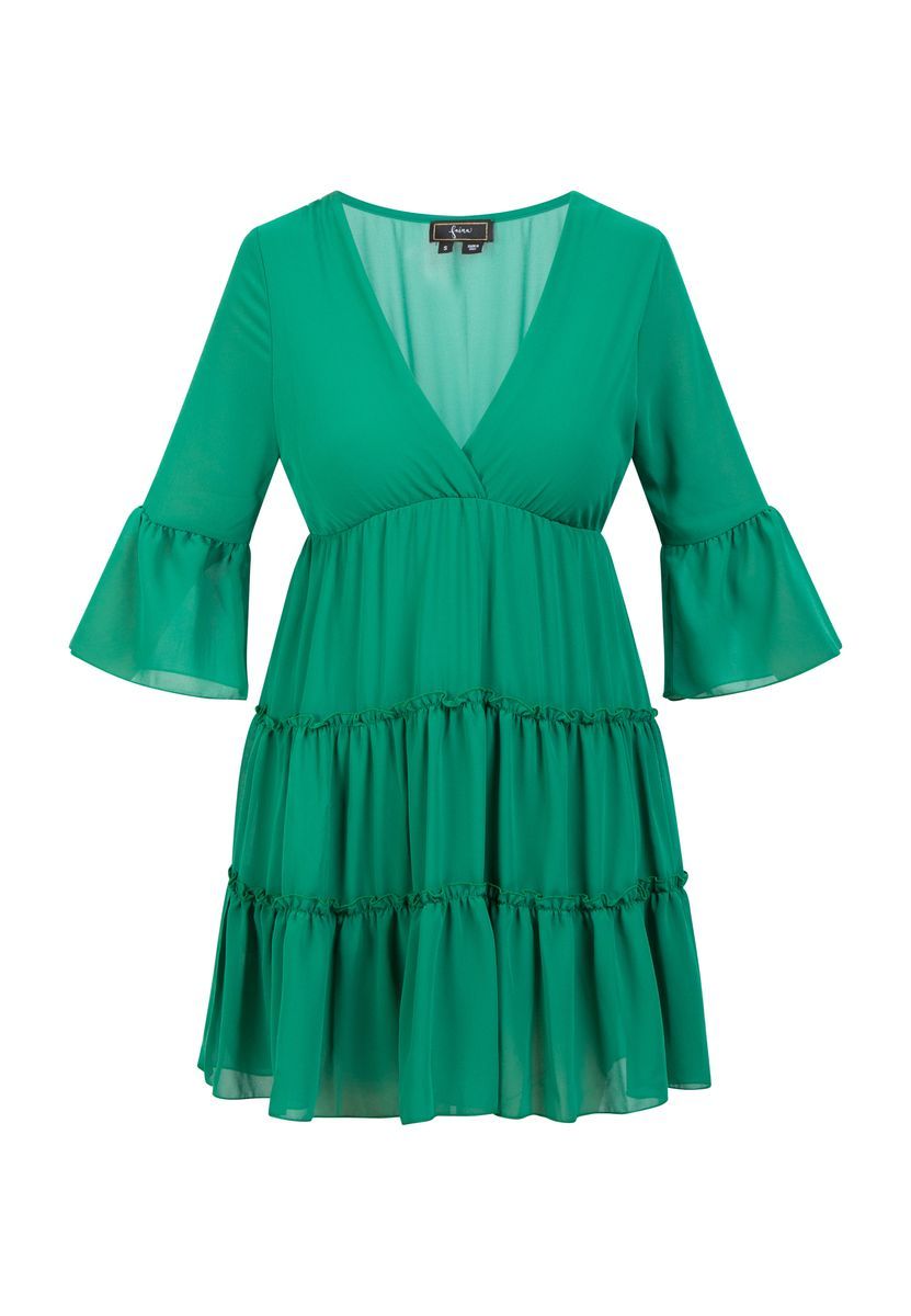 Gestuftes Chiffon-Minikleid mit Volants