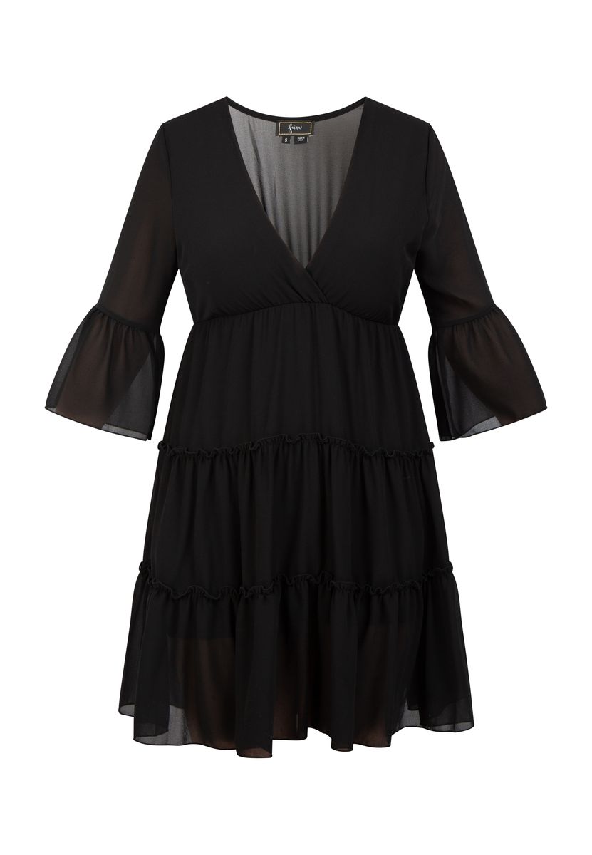 Gestuftes Chiffon-Minikleid mit Volants