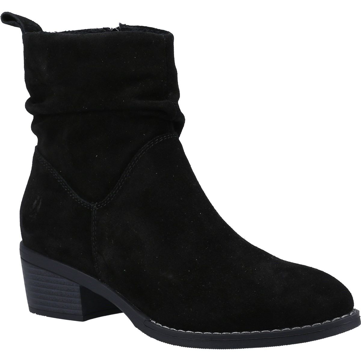 Geraffte Wildleder-Stiefeletten