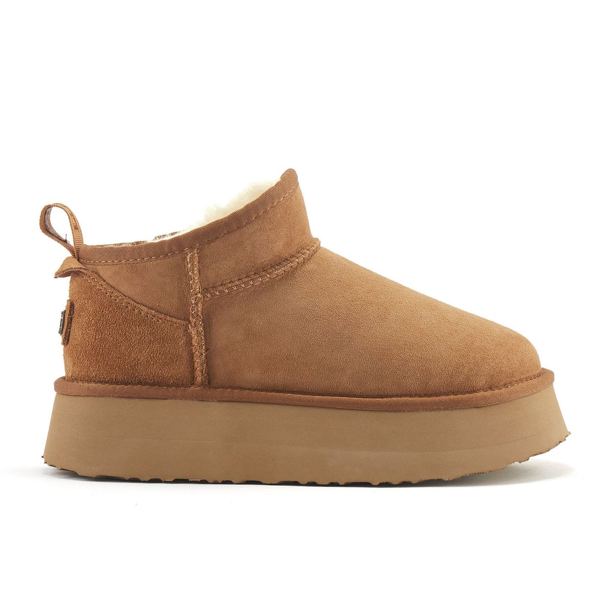 Ultra Mini Plateaustiefel aus Lammfell