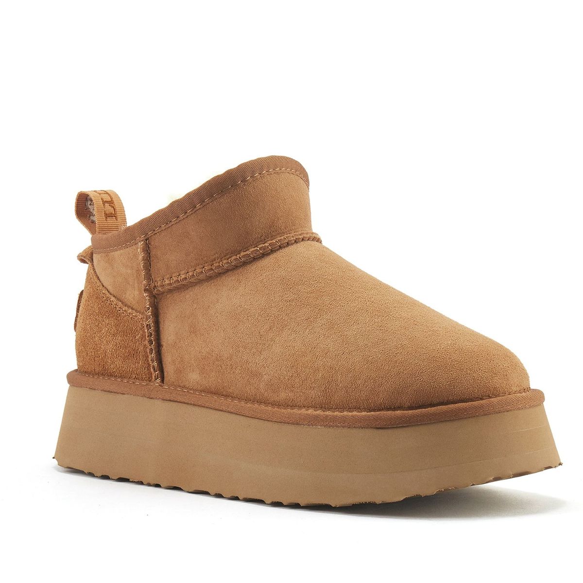 Ultra Mini Plateaustiefel aus Lammfell