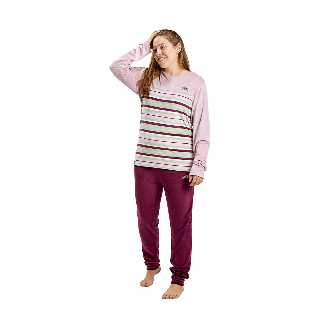 Gestreiftes langärmeliges Loungewear-Set