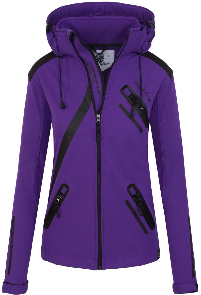 Asymmetrische Softshelljacke mit Kapuze