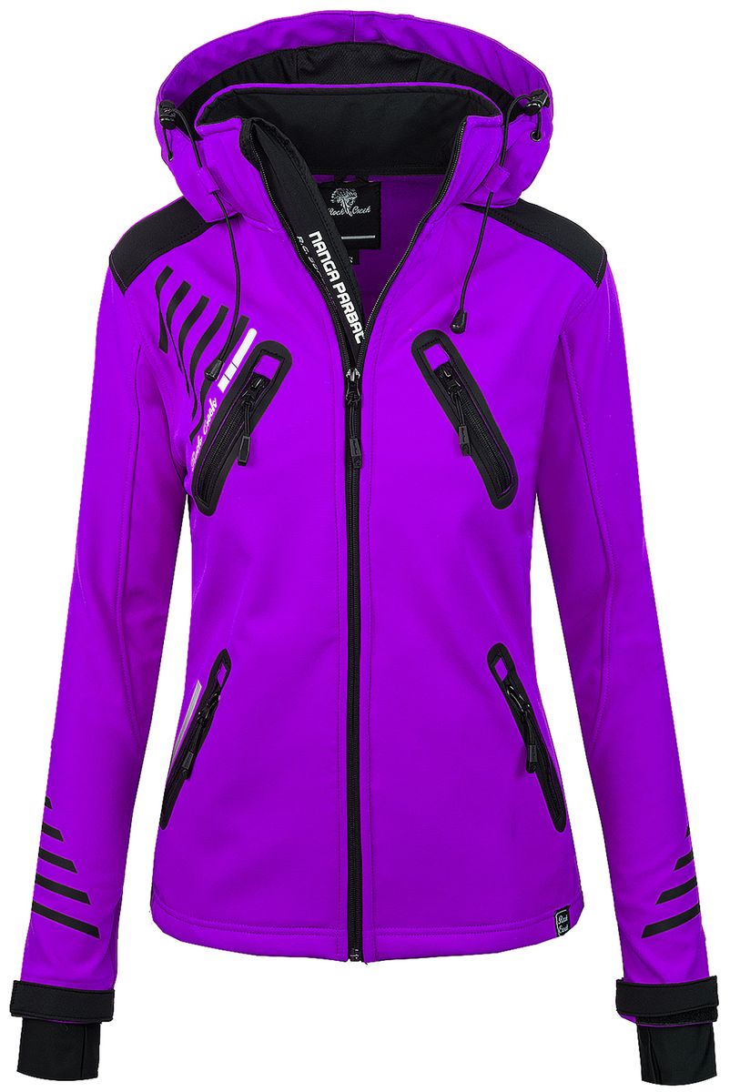 Asymmetrische Softshelljacke mit Kapuze