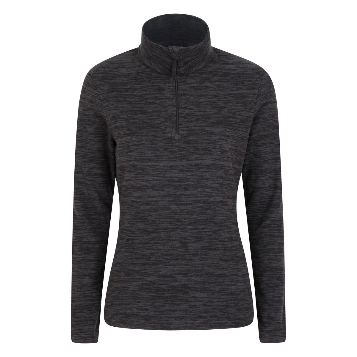Meliertes Microfleece-Oberteil mit Viertelreißverschluss