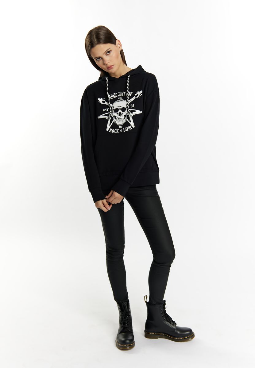 Hoodie mit Rock-Skull-Grafik