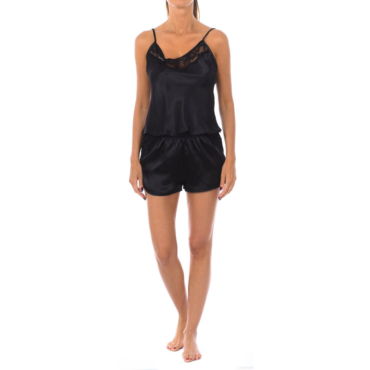 Elegantes Satin-Set aus Top und Shorts