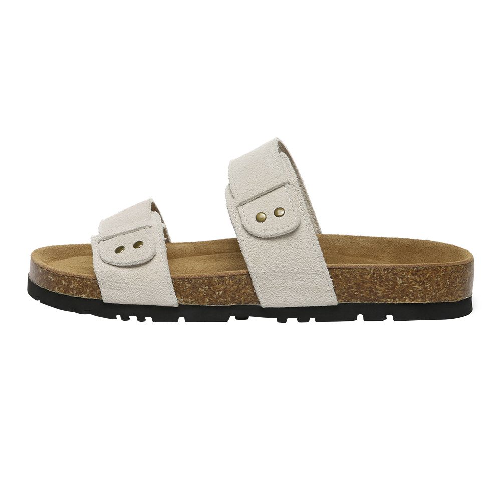 Minimalistische Wildleder-Sandalen mit Doppelriemen