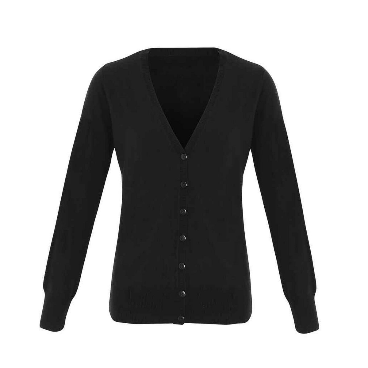 Klassische Feinstrickjacke mit V-Ausschnitt
