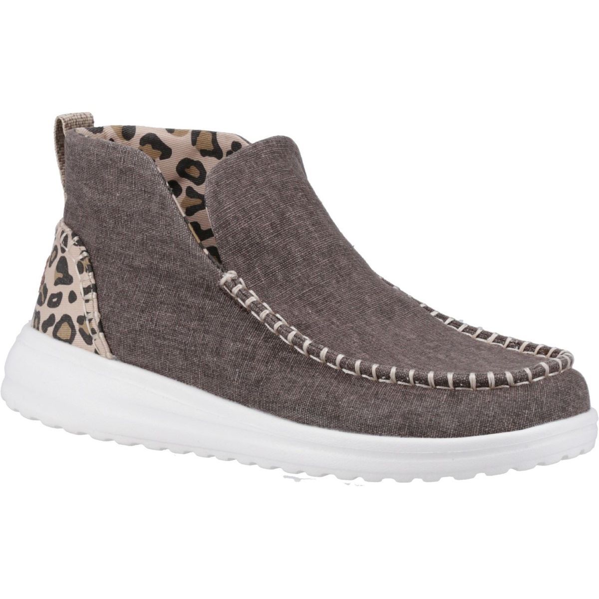 Gemütliche Canvas-Stiefeletten mit Leopardenmuster
