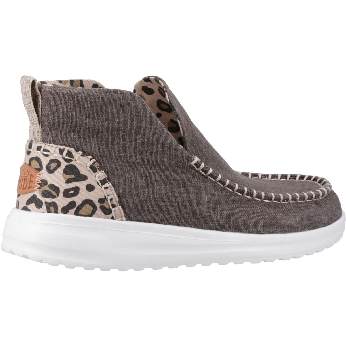 Gemütliche Canvas-Stiefeletten mit Leopardenmuster