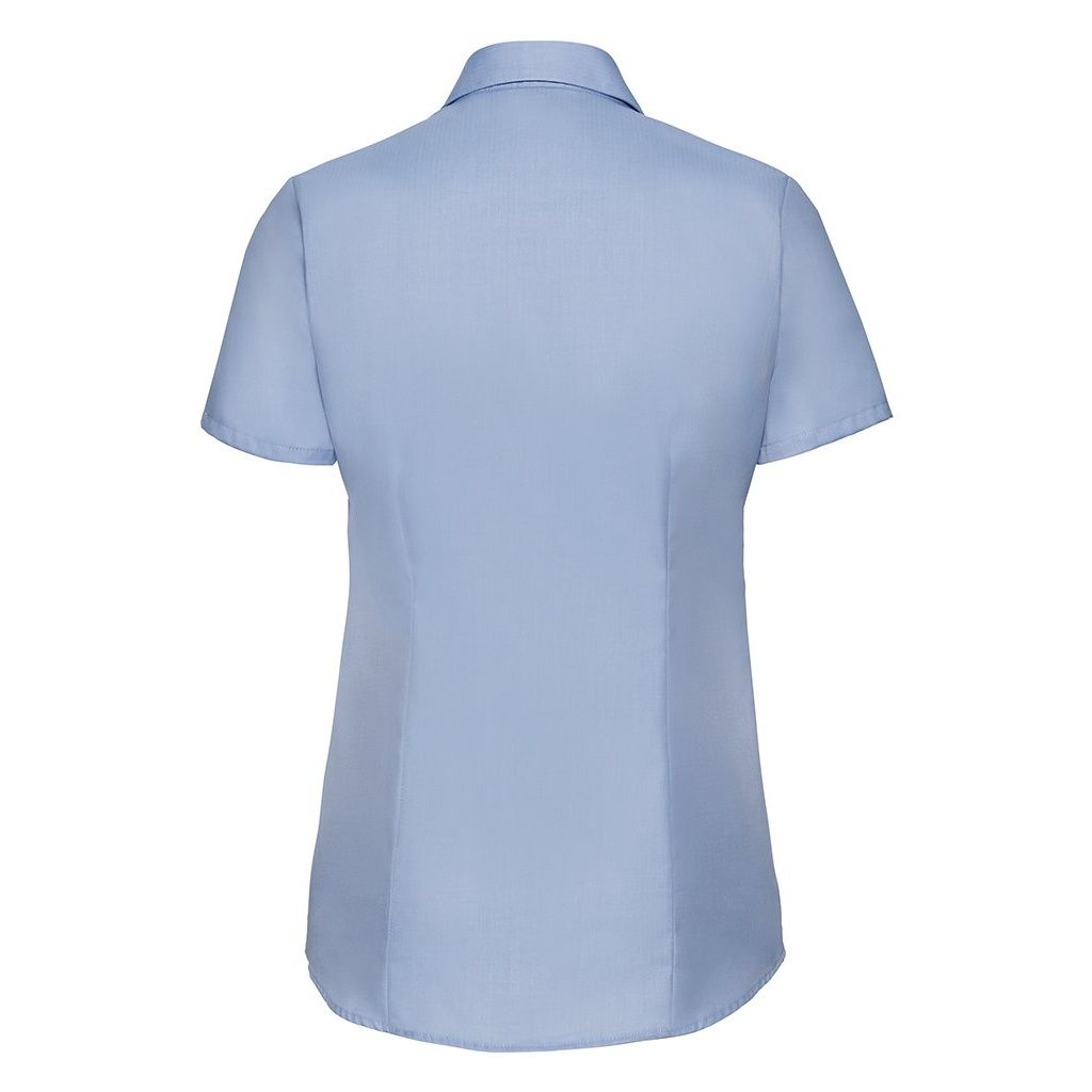 Taillierte Kurzarm-Bluse mit Knopfleiste