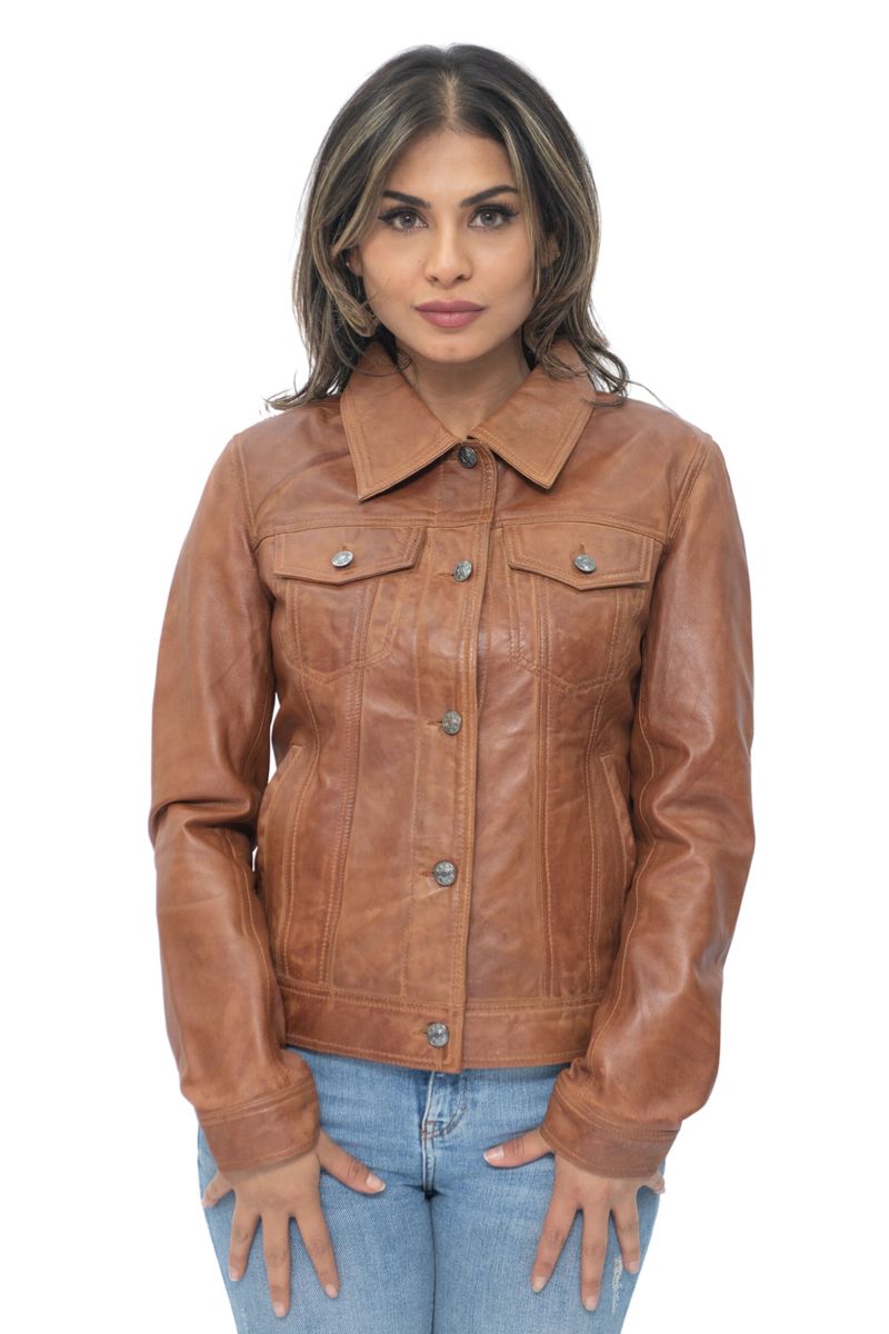 Premium Leder Truckerjacke