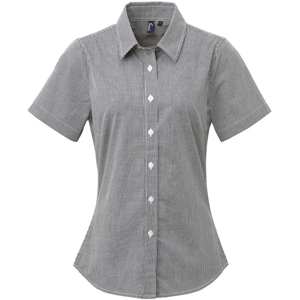 Tailliertes Kurzarmhemd mit Gingham-Muster