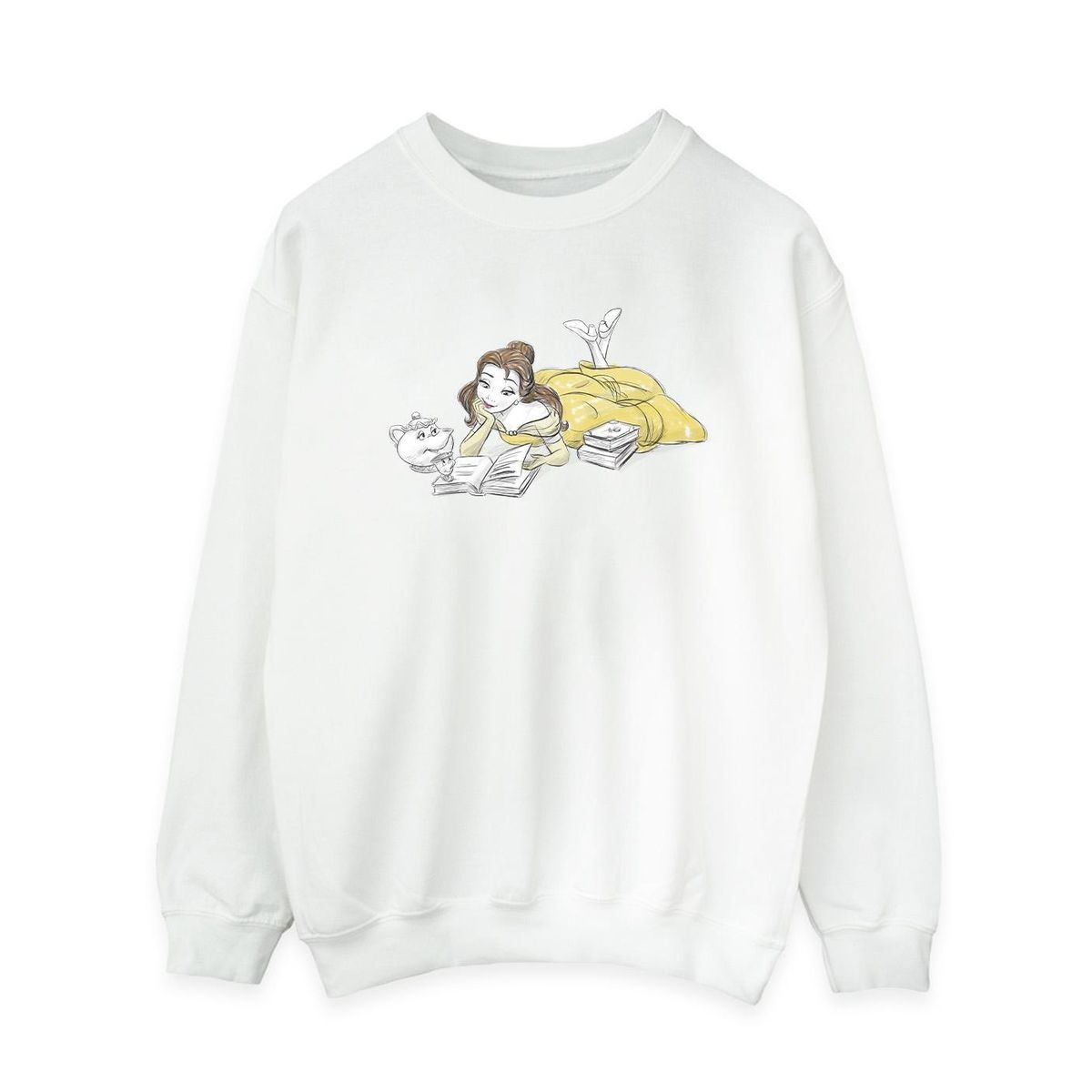 Rundhals-Sweatshirt mit Belle-Grafikprint