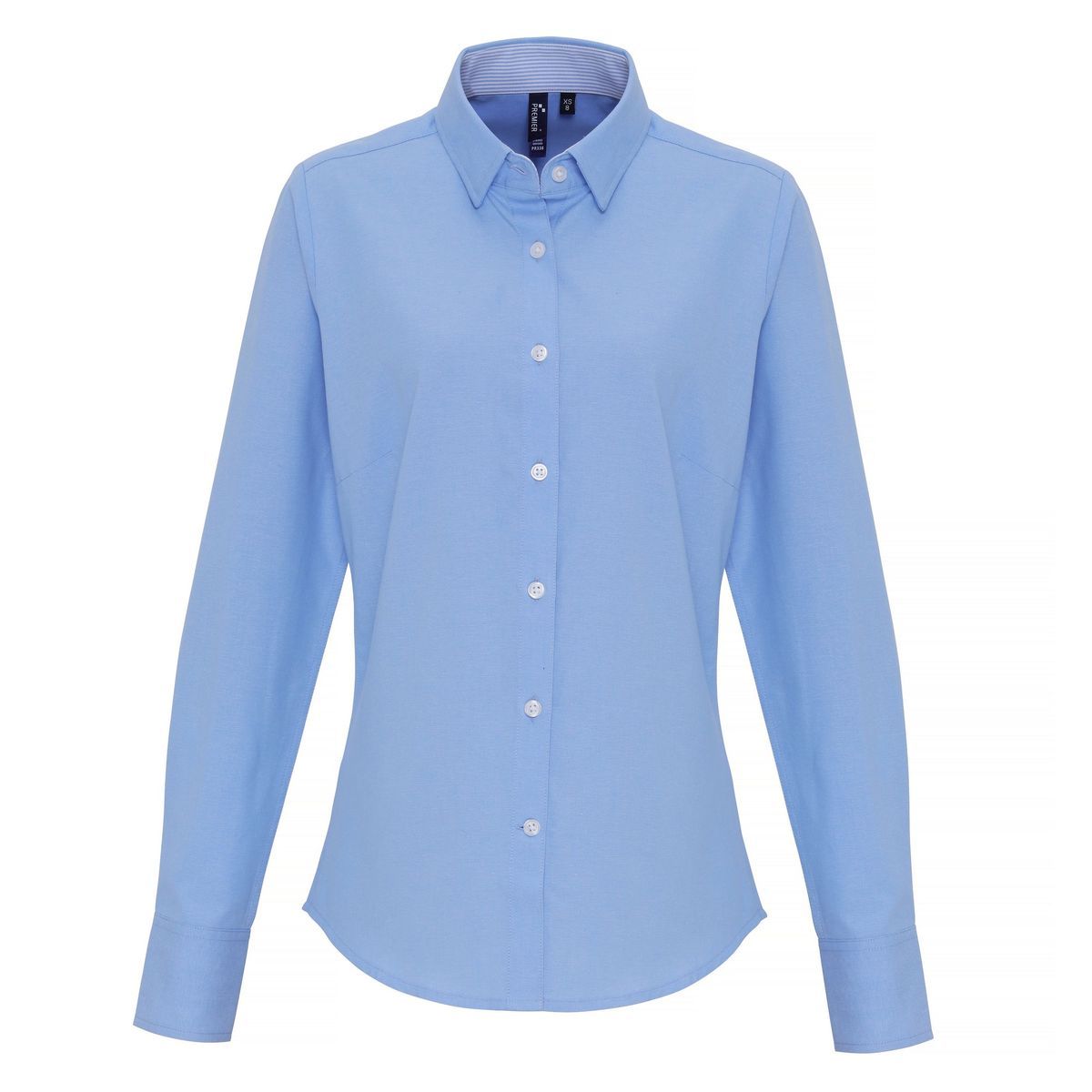 Taillierte Oxford-Bluse mit Streifen-Akzenten