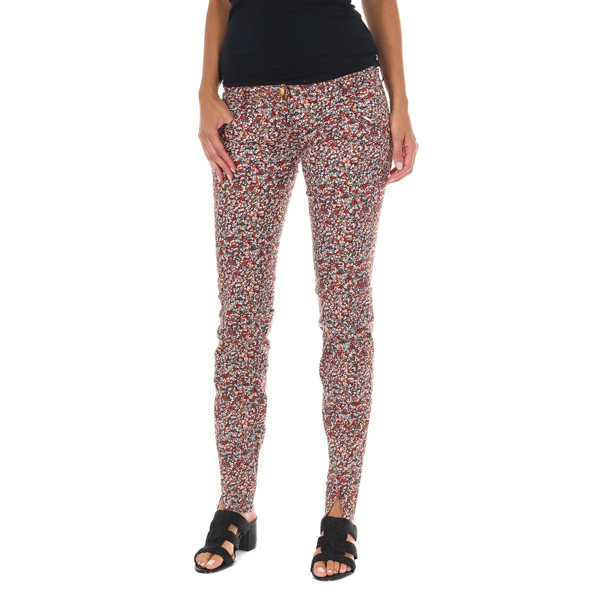 Schmal geschnittene Streublumen-Hose