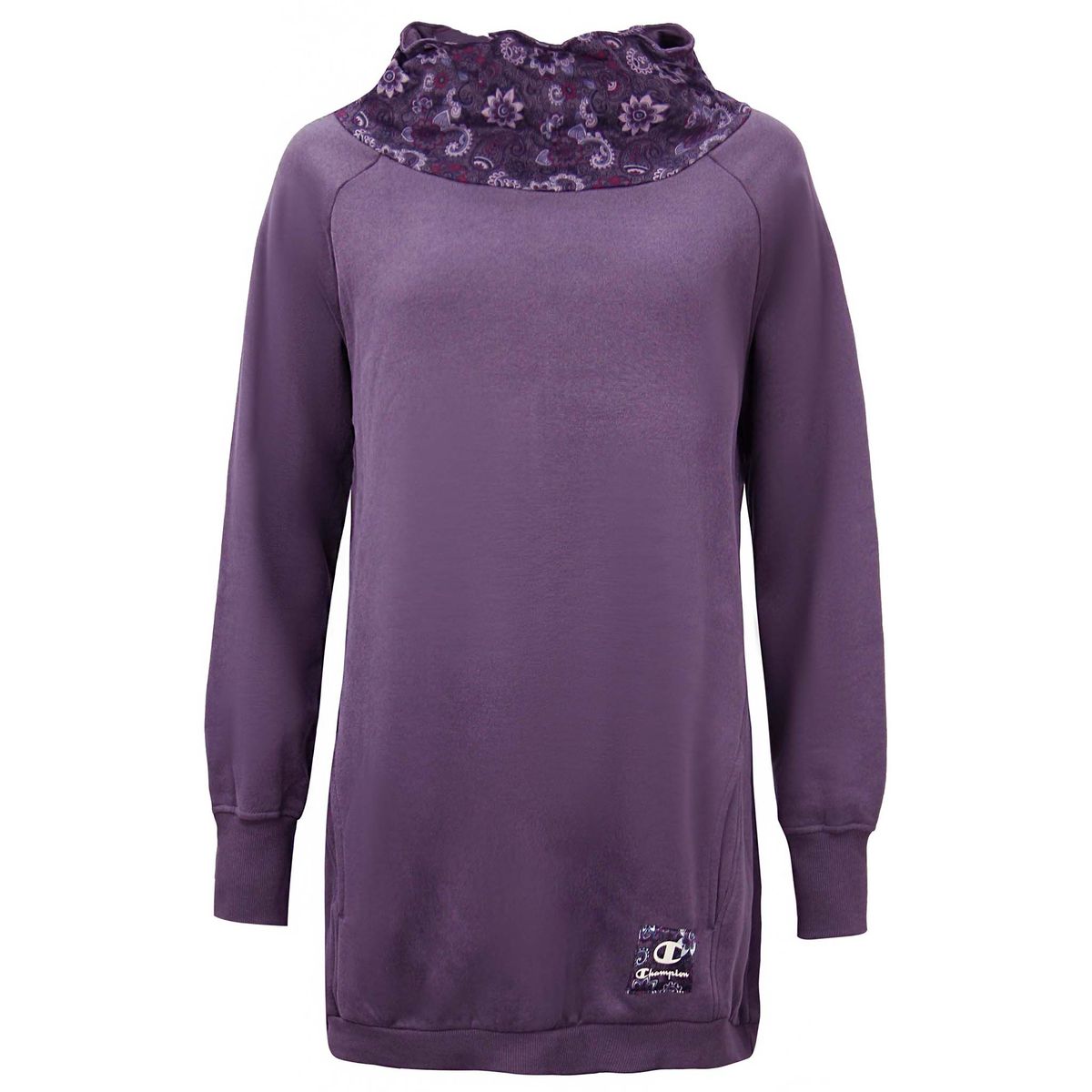 Sweatkleid mit gemustertem Schalkragen