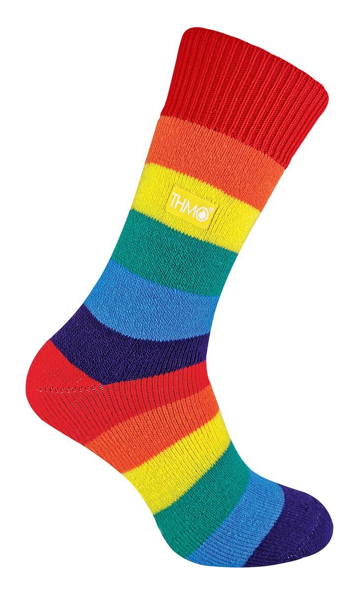 Leuchtende gestreifte Winter-Strick-Thermosocken