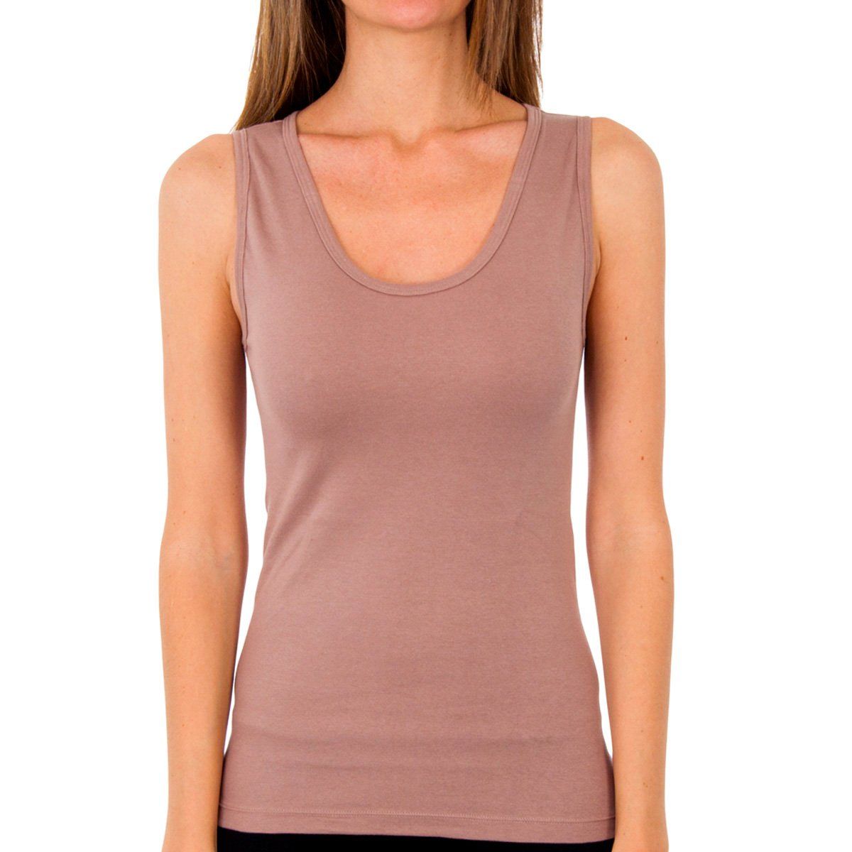 Nahtloses Stretch-Tanktop aus Baumwolle
