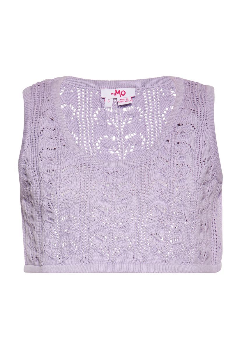 Ärmelloses Crop-Top mit Lochmuster