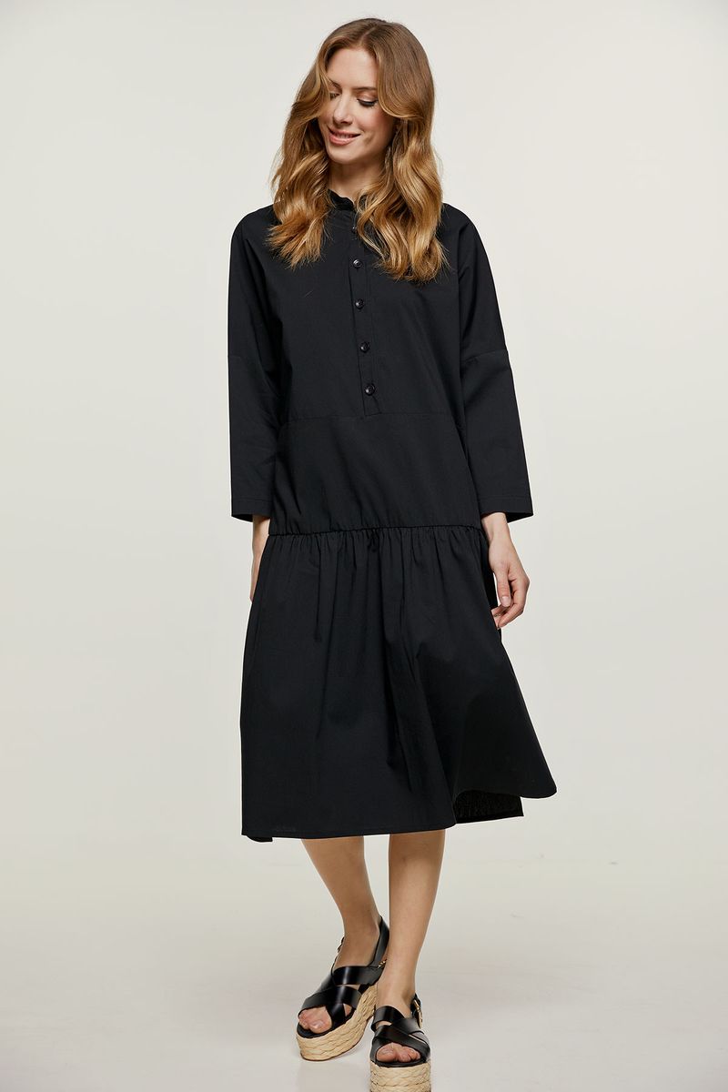 Oversized Midi-Kleid aus Popeline