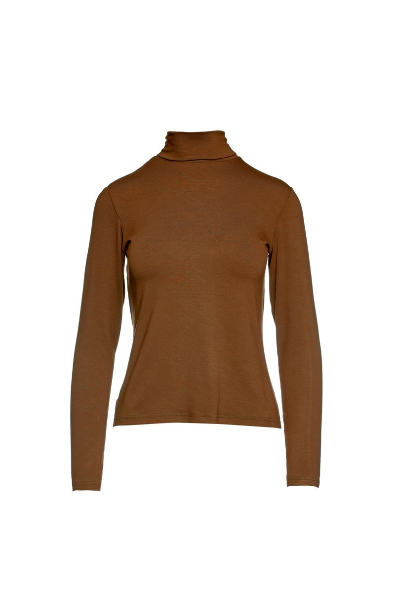 Eng anliegendes Langarm-Rollkragenshirt