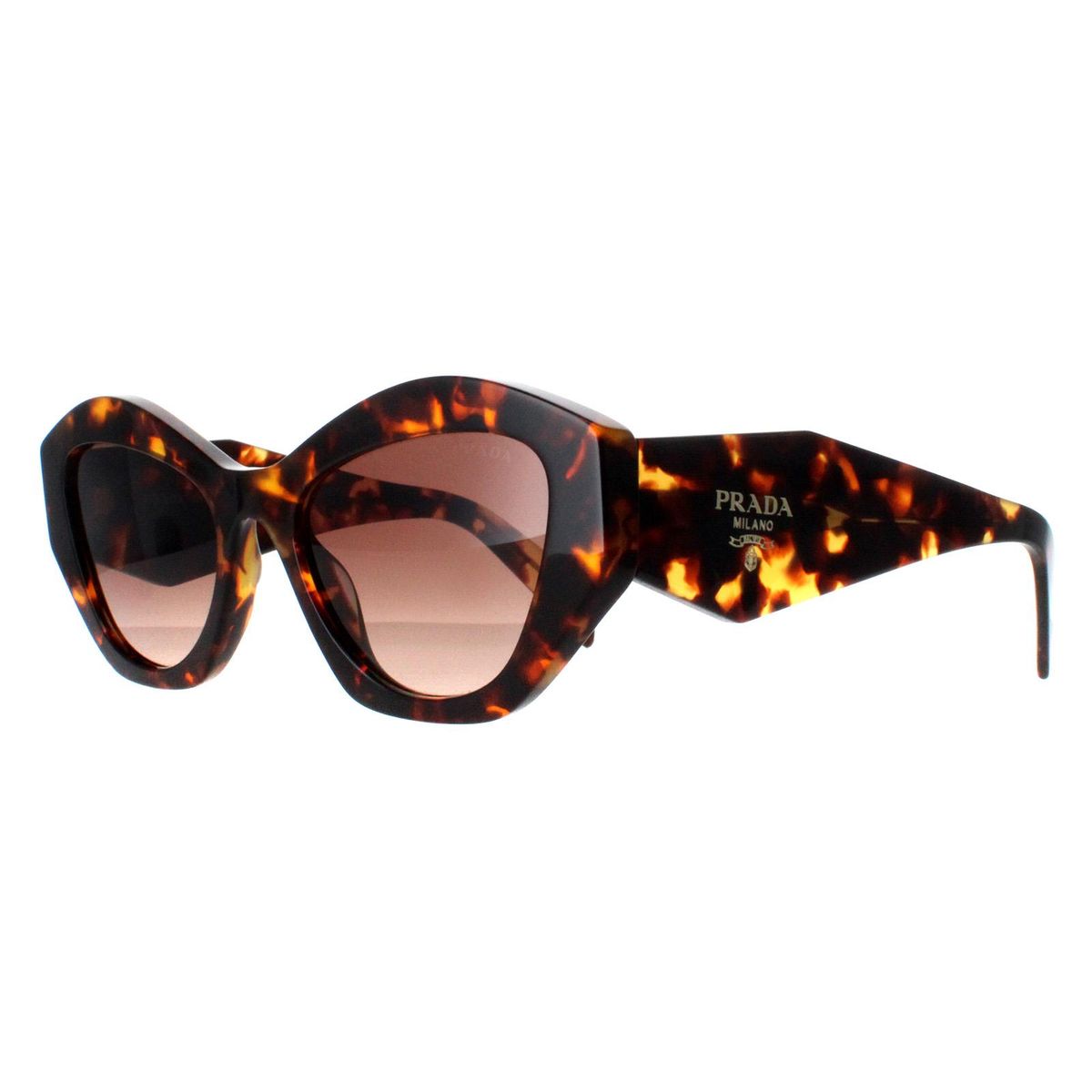 Geometrische Sonnenbrille in Schildpatt-Optik